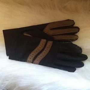 Sheer Energy Gloves. Brown and tan detail. Vintage, like new.